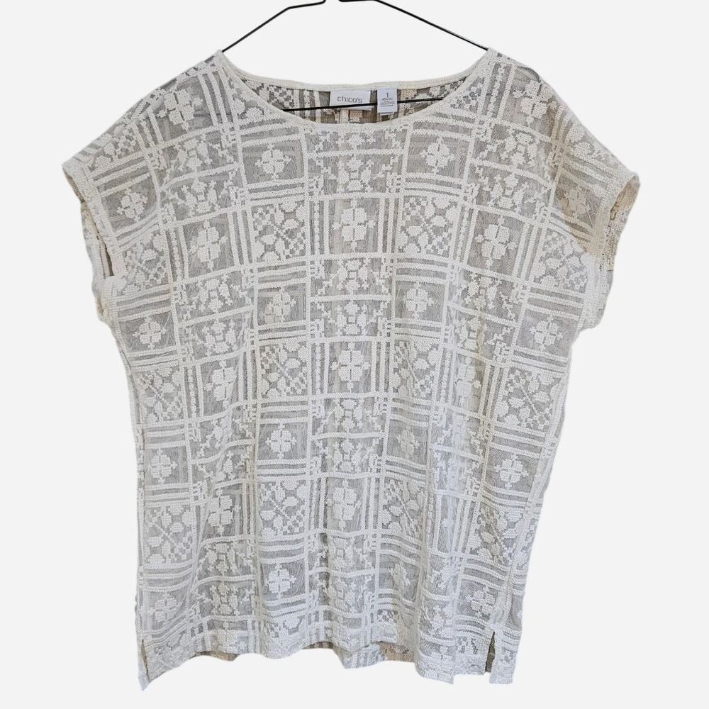 Chico's white lace boho hippie top